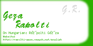 geza rapolti business card